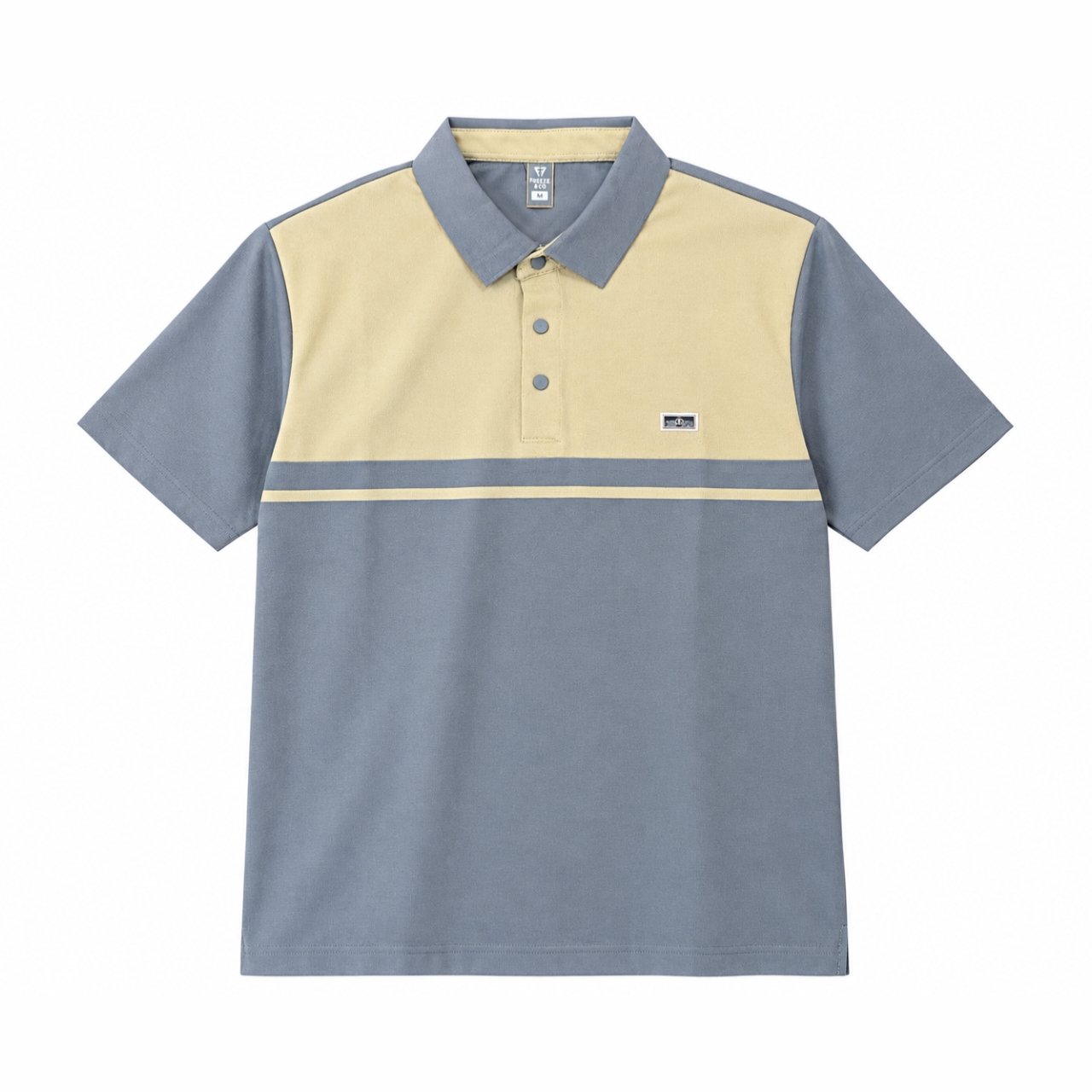 Cream & Grey Color Block Polo - view 3