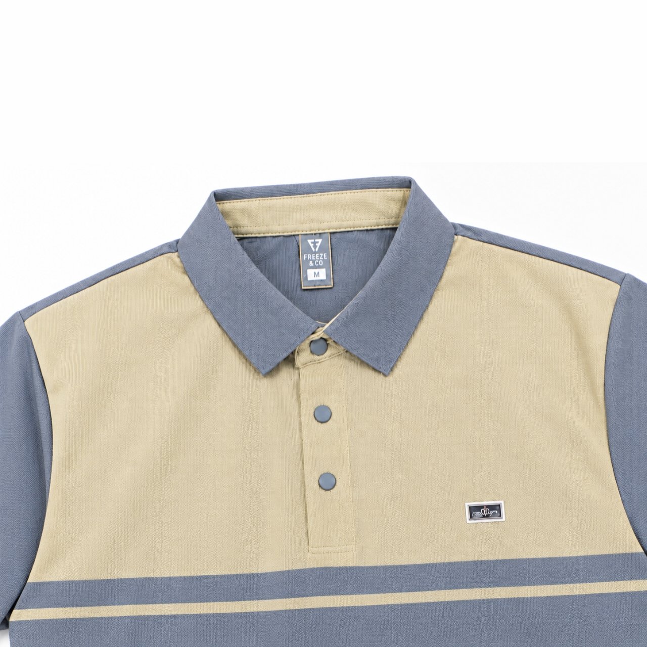 Cream & Grey Color Block Polo - view 4