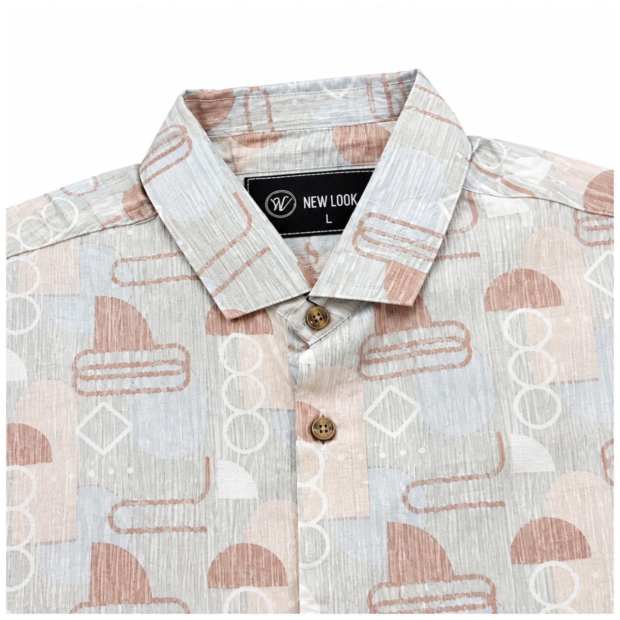 Abstract Geometric Print Short Sleeve Shirt - view 4